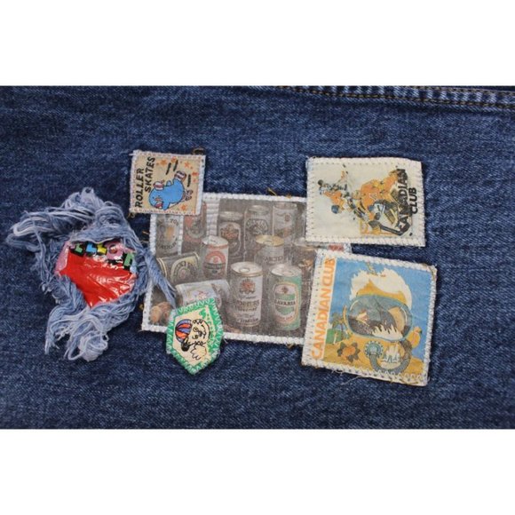 Vintage Canadian Club boy jeans patchwork skating - Picture 2 of 10